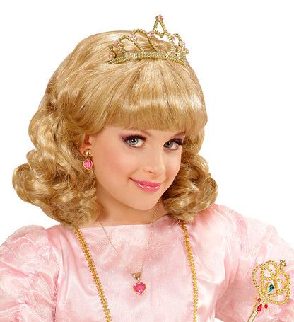 Blonde Princess Wig With Tiara In Box
