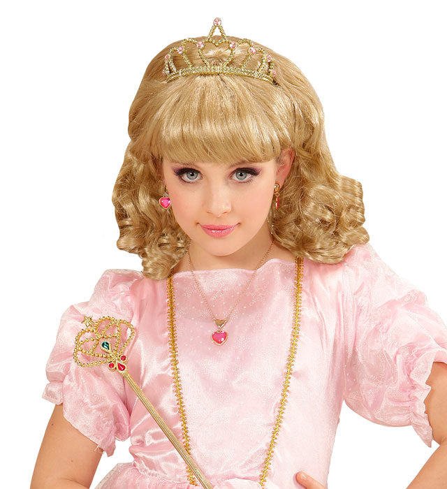 Blonde Princess Wig With Tiara In Box