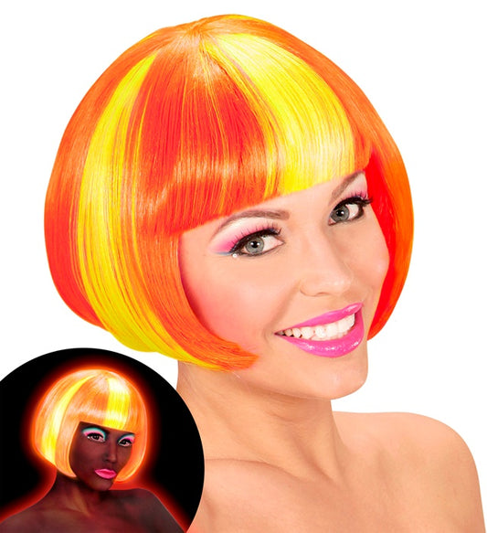 Neon Yellow Streaked Orange Valentina Wig In Box