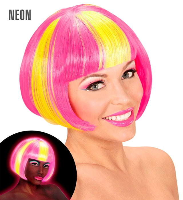 Neon Yellow Streaked Pink Valentina Wig In Box