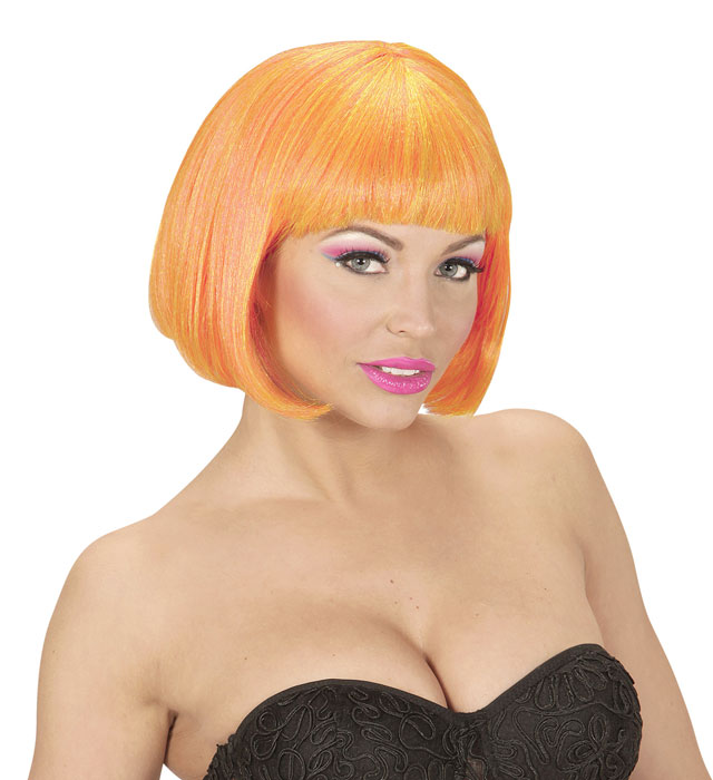 Mixed Neon Orange & Yellow Valentina Wig In Box