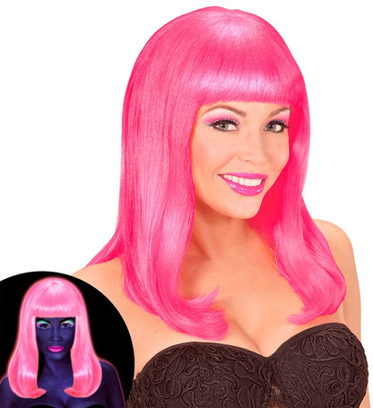 Neon Pink Patsy Wig In Polybag