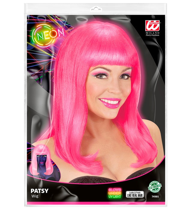 Neon Pink Patsy Wig In Polybag