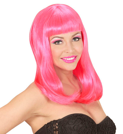 Neon Pink Patsy Wig In Polybag