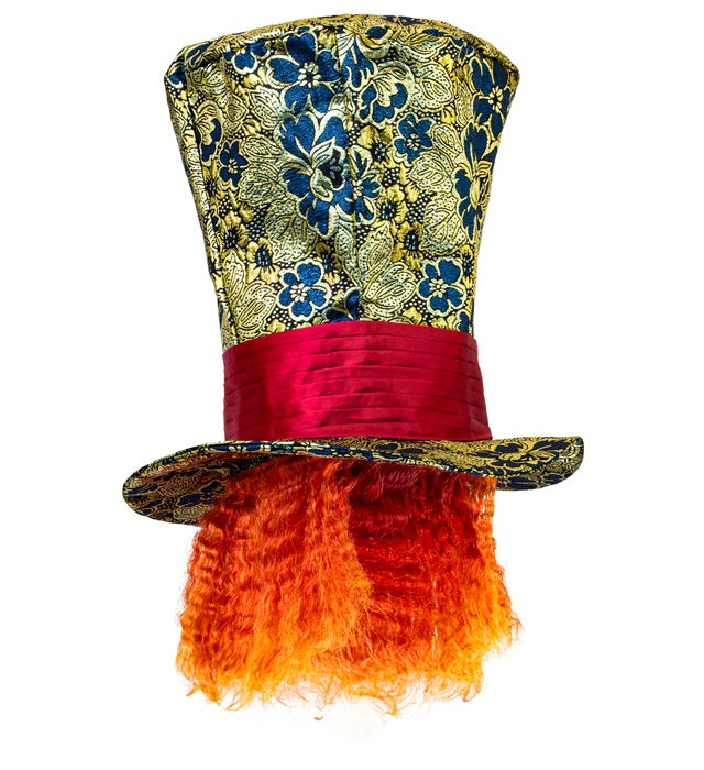 Crazy Hatter Top Hat With Hair 30 Cm