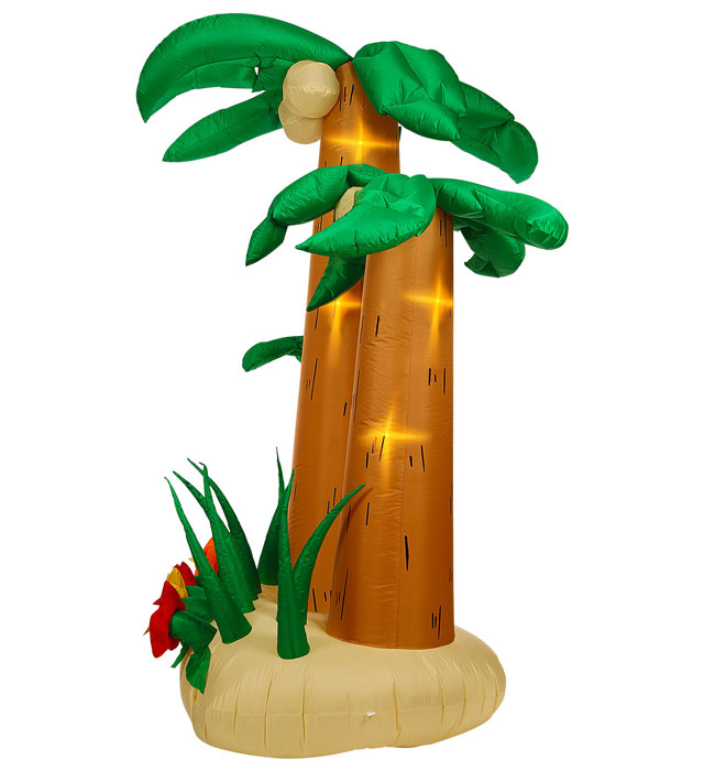 Set Of 3 Light-Up Airblown Inflatable Palm Trees 240 Cm