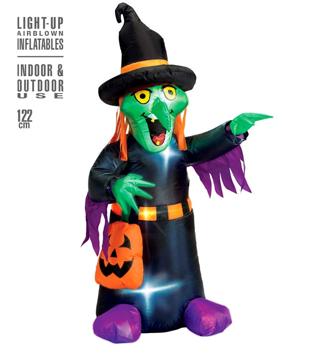 Light-Up Airblown Inflatable Witch 122 Cm