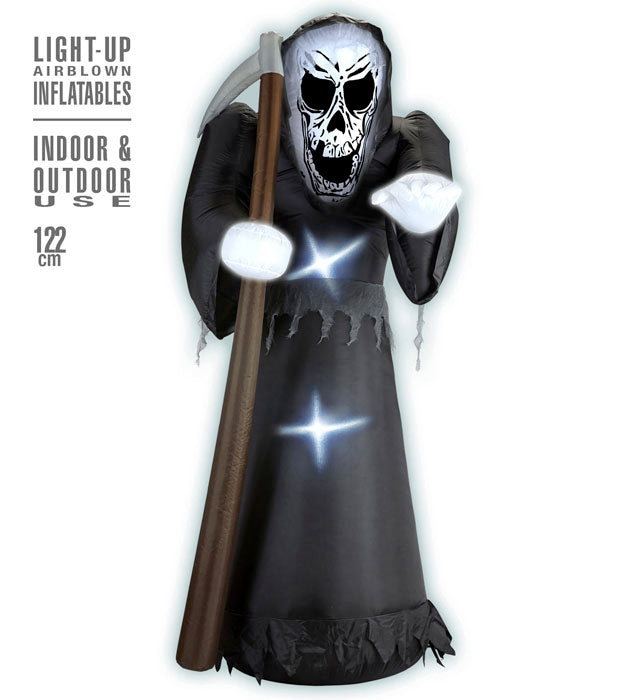 Light-Up Airblown Inflatable Grim Reaper 122 Cm