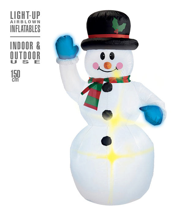 Light-Up Airblown Inflatable Snowman 150 Cm