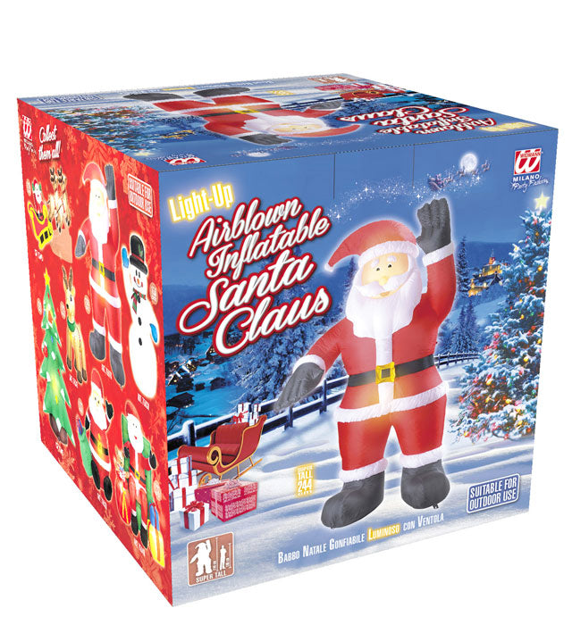 Light-Up Airblown Inflatable Santa Claus 244 Cm