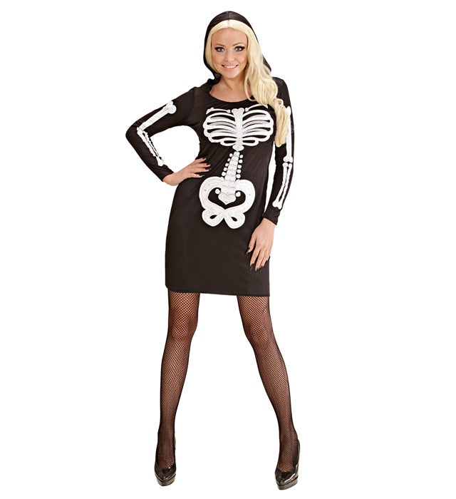 Glam Skeleton Girl  Hooded Dress 