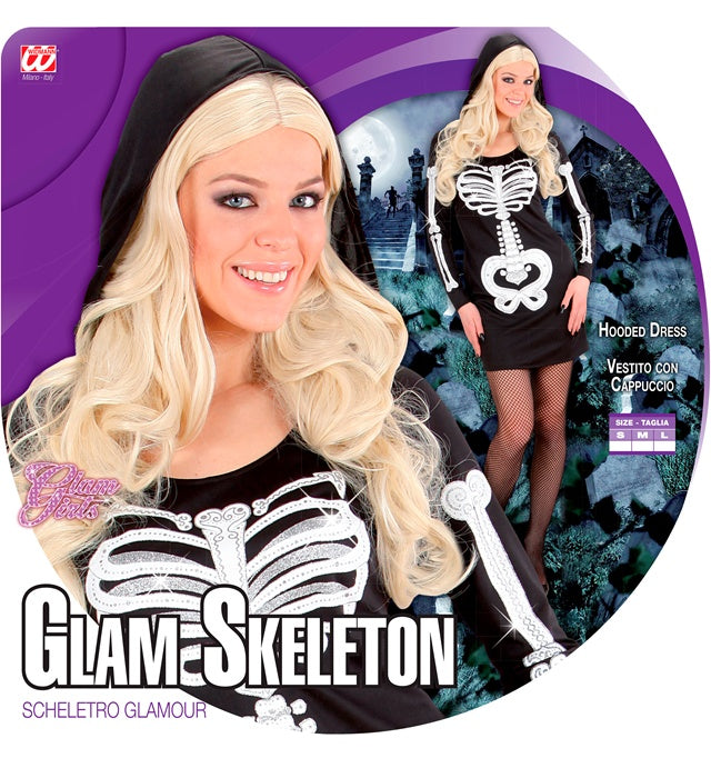 Glam Skeleton Girl  Hooded Dress 
