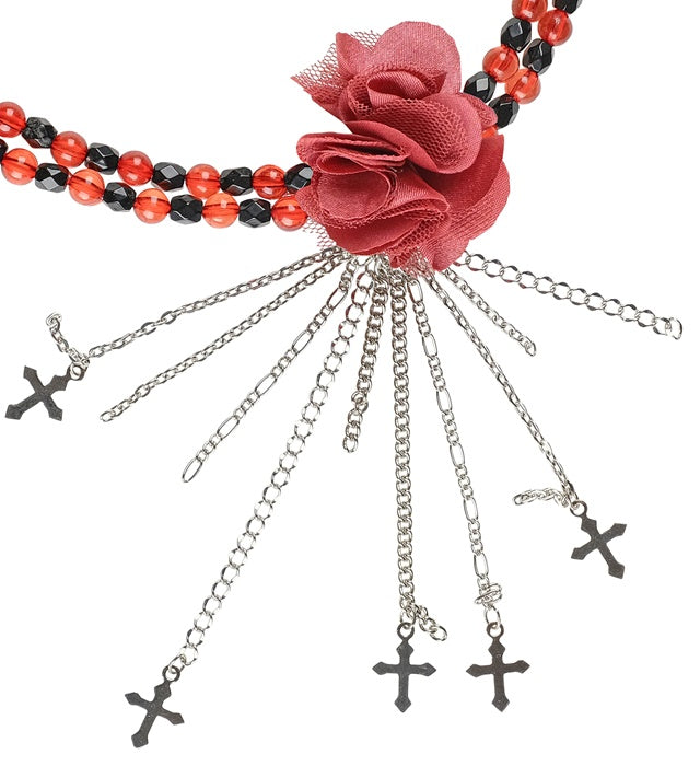 Red Gothic Flower Choker