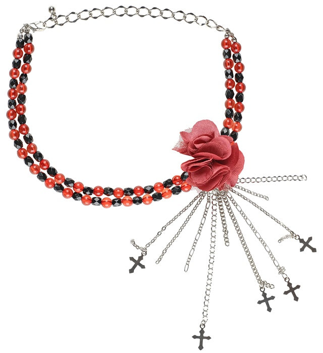 Red Gothic Flower Choker