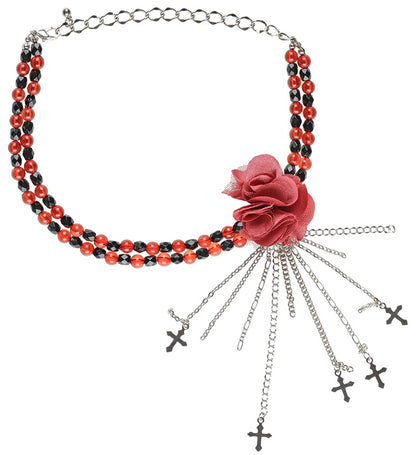 Red Gothic Flower Choker