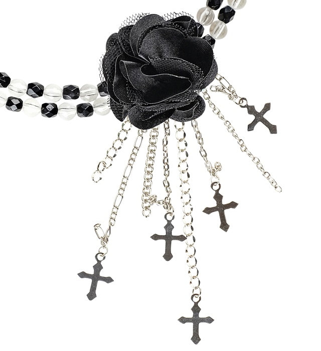 Black Gothic Flower Choker