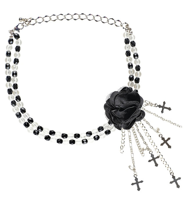 Black Gothic Flower Choker
