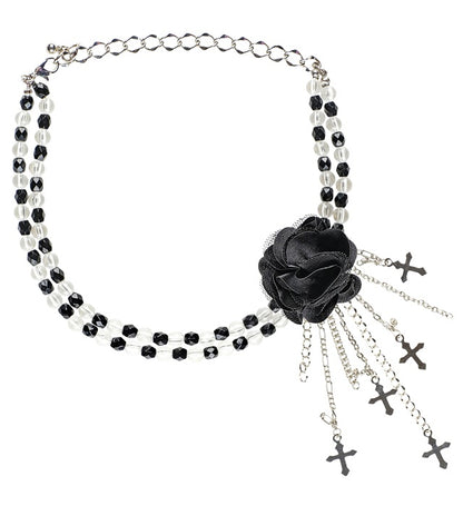 Black Gothic Flower Choker