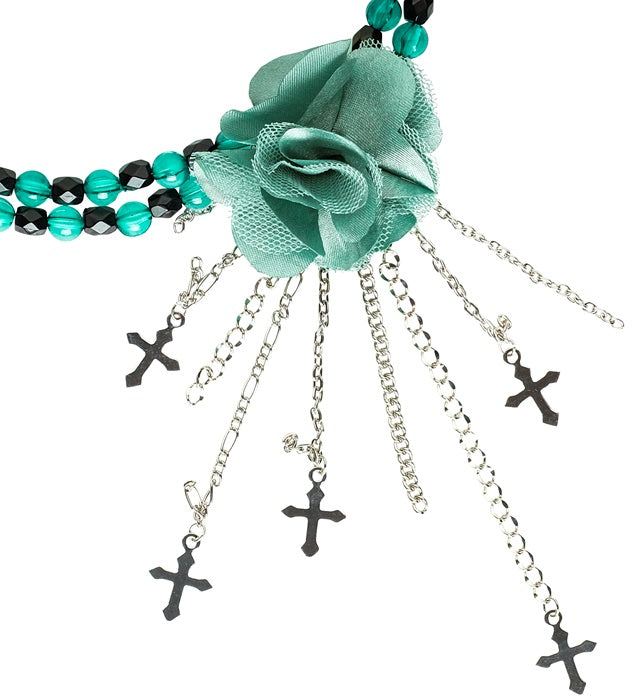 Green Gothic Flower Choker