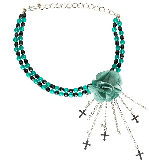 Green Gothic Flower Choker