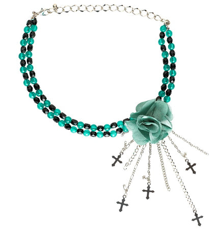 Green Gothic Flower Choker