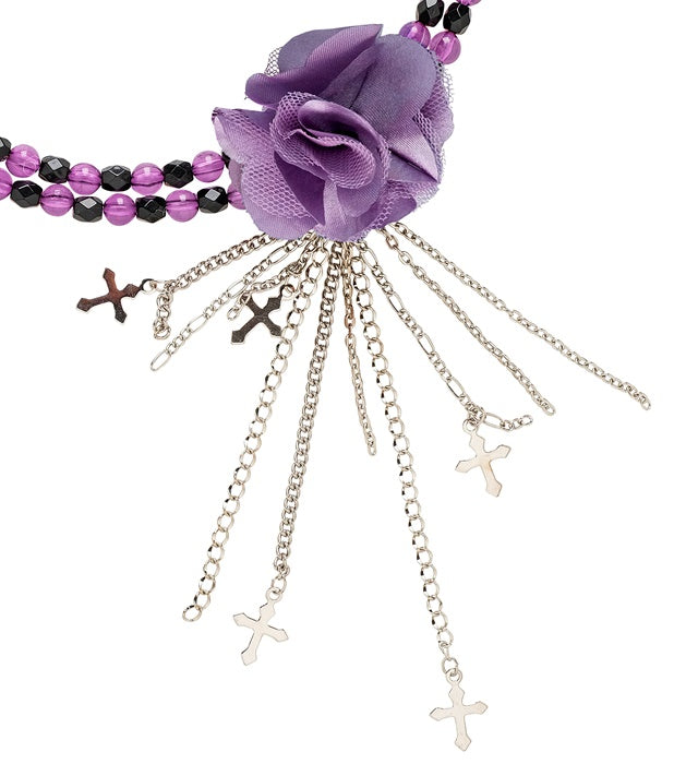 Purple Gothic Flower Choker