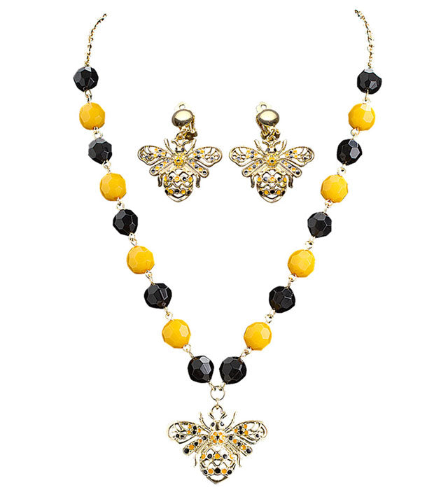 Bee Necklace & Earrings Set