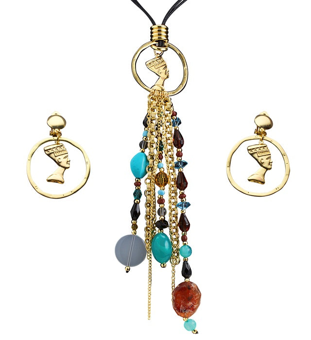Cleopatra Necklace & Earrings Set