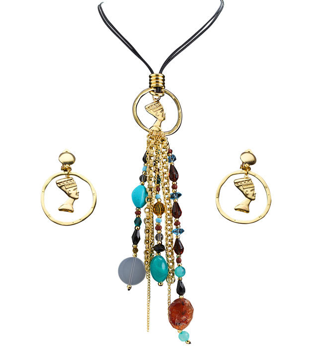 Cleopatra Necklace & Earrings Set