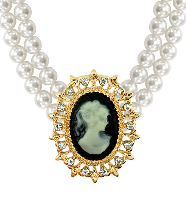 Cameo & Pearls Choker