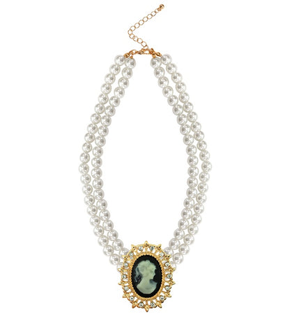 Cameo & Pearls Choker