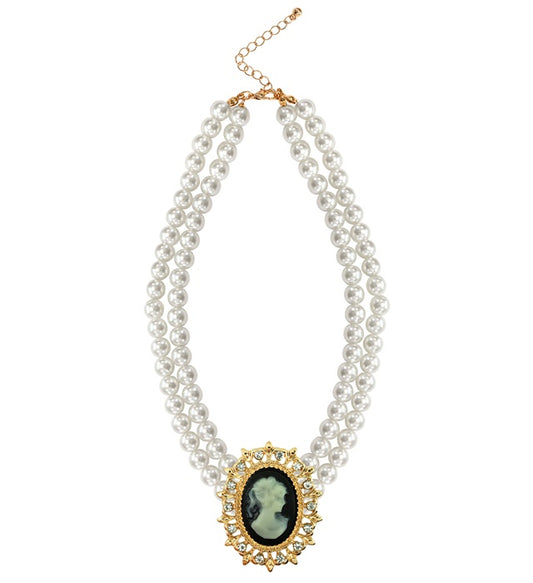 Cameo & Pearls Choker