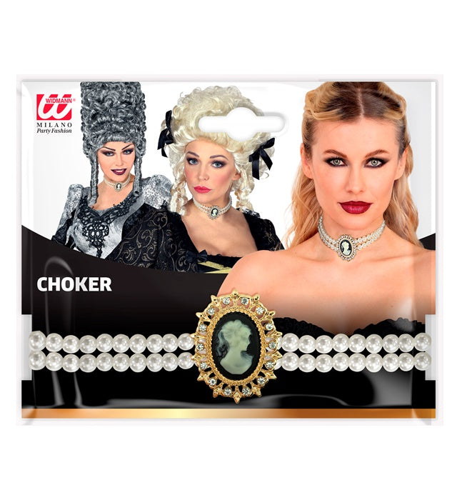 Cameo & Pearls Choker