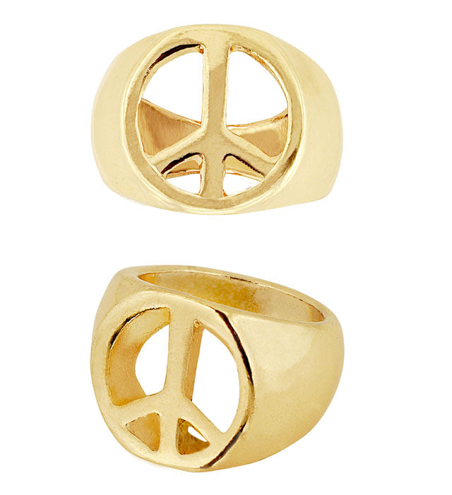 Gold Peace & Love Ring