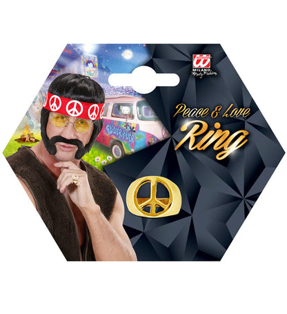 Gold Peace & Love Ring
