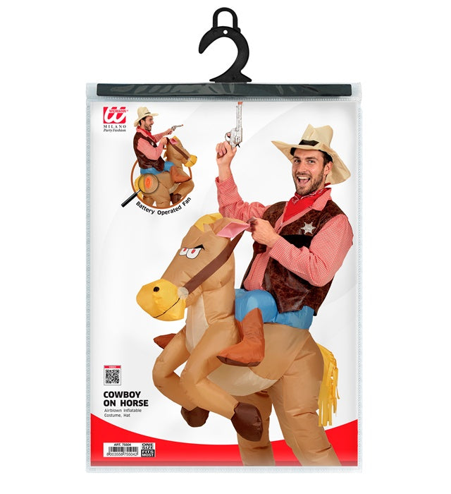 Cowboy On Horse  Airblown Inflatable Costume, Hat  