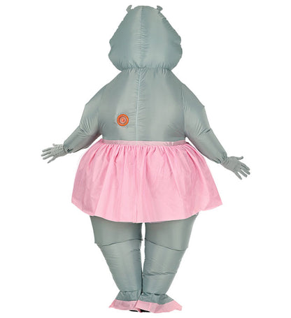 Hippo Ballerina  Airblown Inflatable Oversized Costume With Mask  