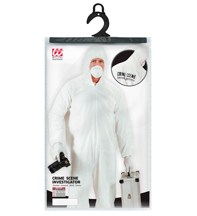 Crime Scene Investigator  Hooded Jumpsuit, Mask, Gloves 