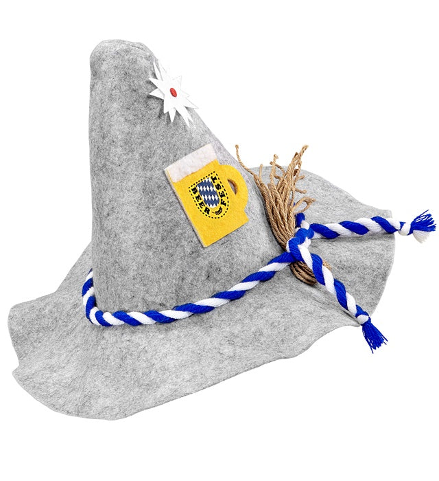 Felt Beer Fest Hat With Edelweiss & Beer Mug
