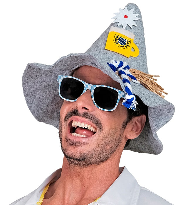 Felt Beer Fest Hat With Edelweiss & Beer Mug