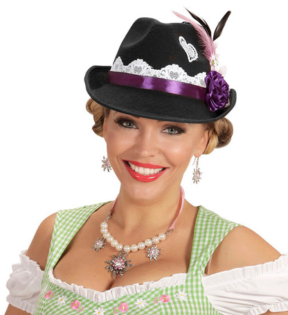 Felt Bavarian Fedora With Decorations