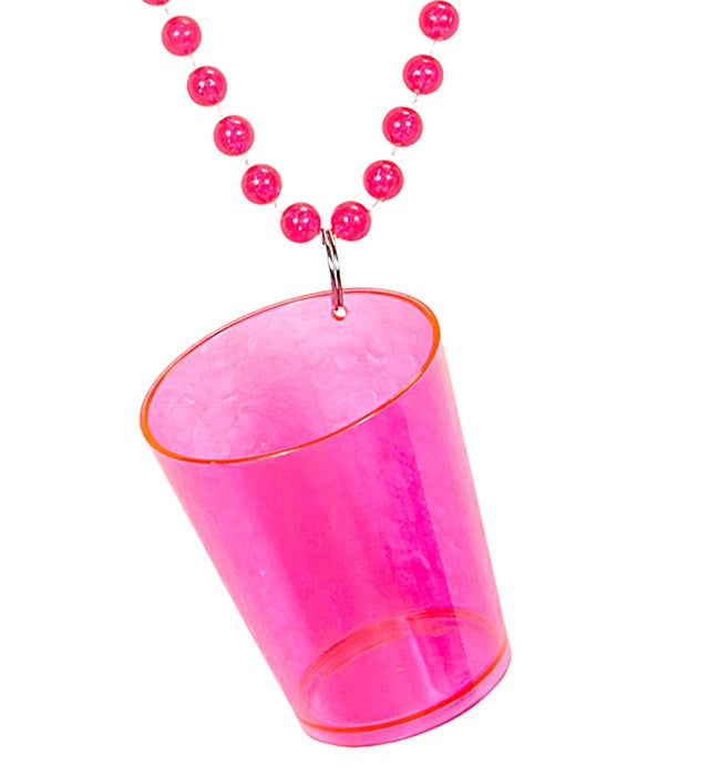 Neon Pink Shot Glass Necklace