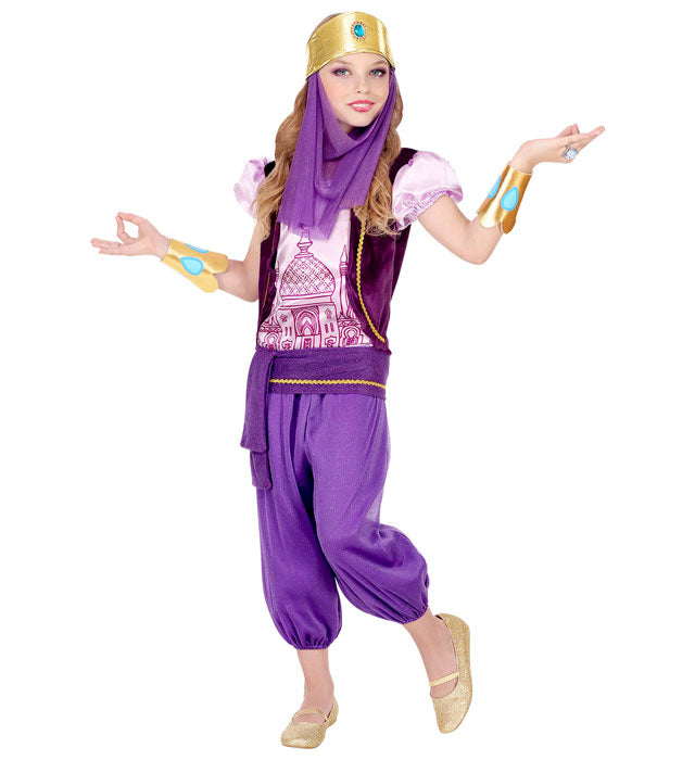 Arabian Princess  Blouse With Vest, Pants, Belt, Bracelets, Headpiece With Veil 