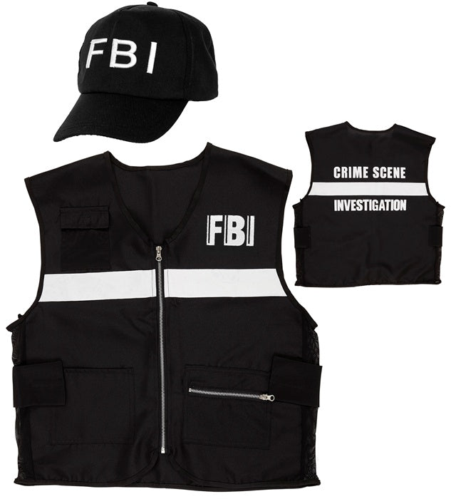 Fbi Crime Scene Investigator  Vest, Cap 