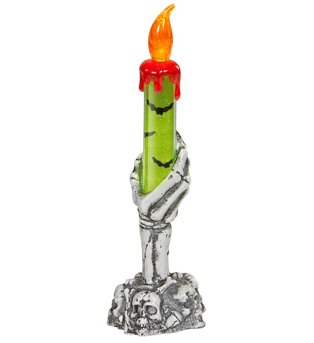 Skeleton Hand Candle Holder With Light-Up Bleeding Candle 20 Cm 