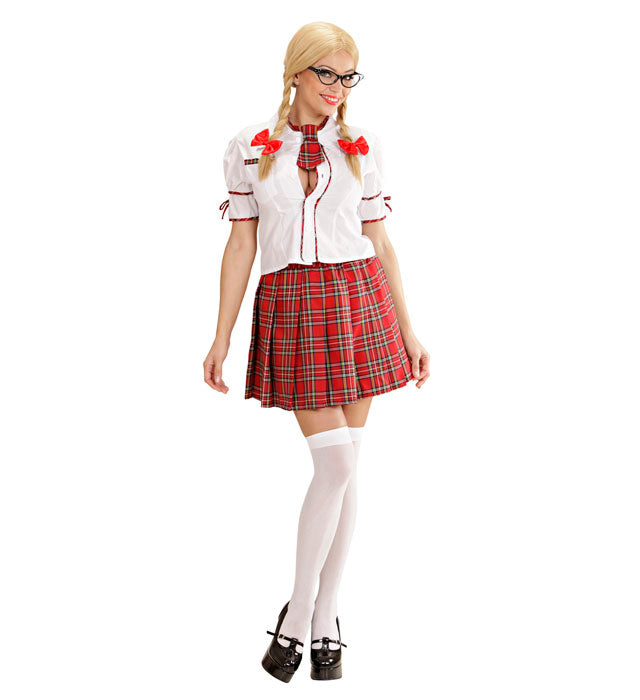 School Girl  Shirt, Skirt, Necktie, Hair Ribbons 