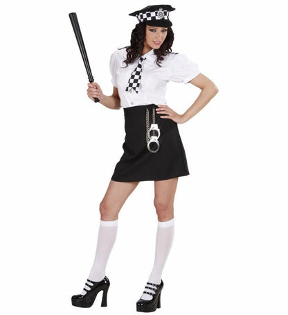 British Police Officer  Shirt, Skirt, Tie, Hat, Handcuffs 