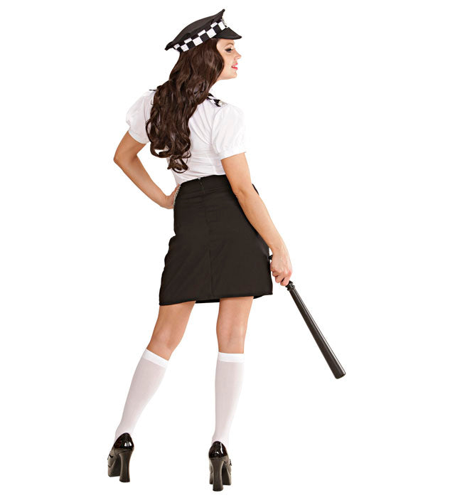 British Police Officer  Shirt, Skirt, Tie, Hat, Handcuffs 