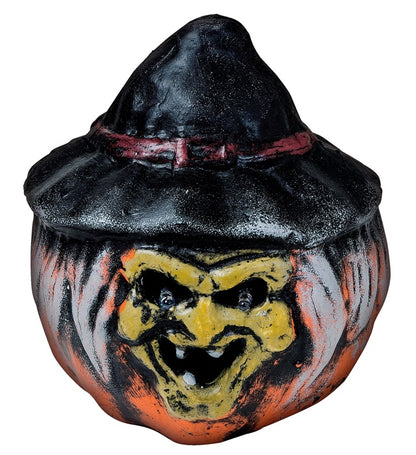 Witch Pumpkin With Hat & Color Changing Led Light Eyes 19X22 Cm