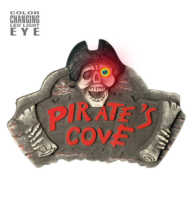 Pirate Cove Sign With Color Changing Led Light Eye 51X34 Cm